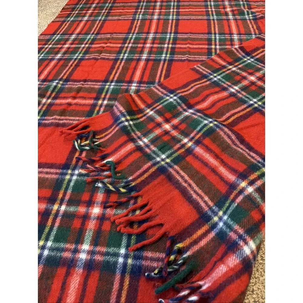 Vintage William Ayres Tartan Plaid Blanket Philadelphia Fine Wool Blend 50 X60
